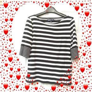 Jones New York Signature short sleeve stripes